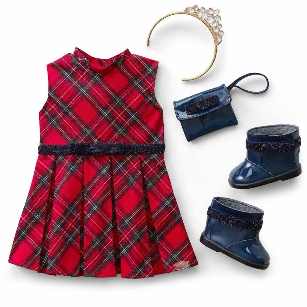 AMERICAN GIRL Truly Me Pretty Plaid Dress - Retired Collectible Doll Outfit Set